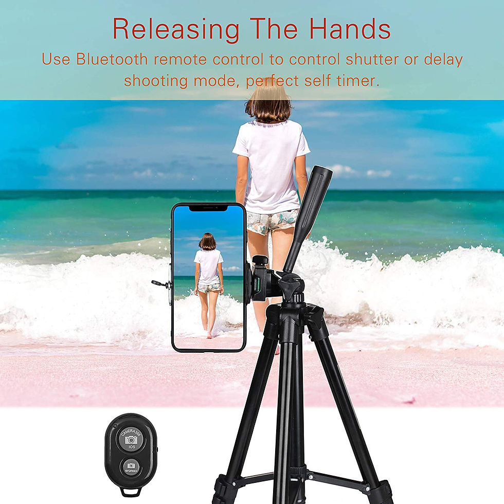 Thumbnail: 40" Aluminum Phone Tripod Stand for GoPro, iPhone & Samsung