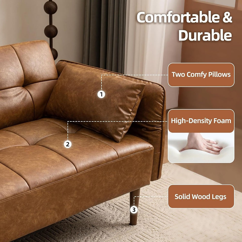 Thumbnail: Futon Sofa Bed with Storage and Adjustable Armrests