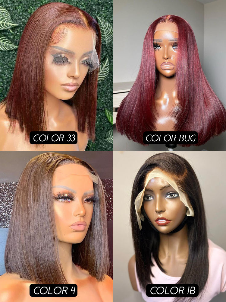 Thumbnail: Straight Bob Wig 13x4 HD Lace Brazilian Human Hair