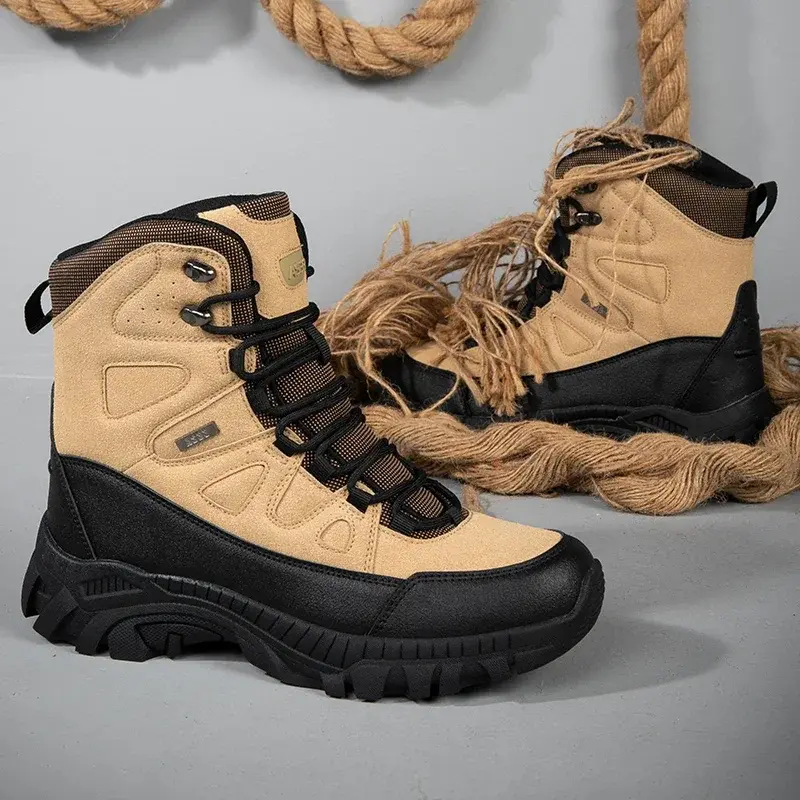Thumbnail: Tactical Lace Up Military Work Boots for Men Unisex Hiking Waterproof
