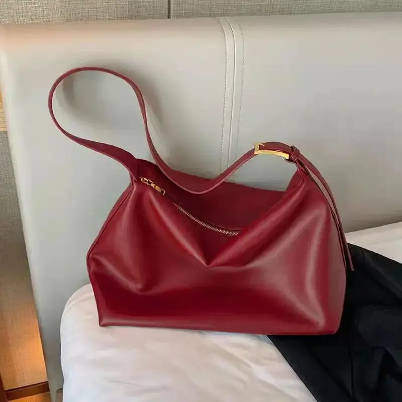 Thumbnail: Leather Boston Handbag for Women Casual Large Capacity Shoulder Crossbody Bag