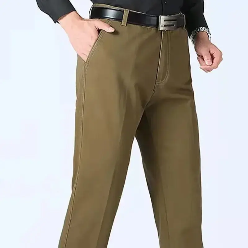 Thumbnail: Men's Cotton Summer Pants – Lightweight Stretch Business Trousers