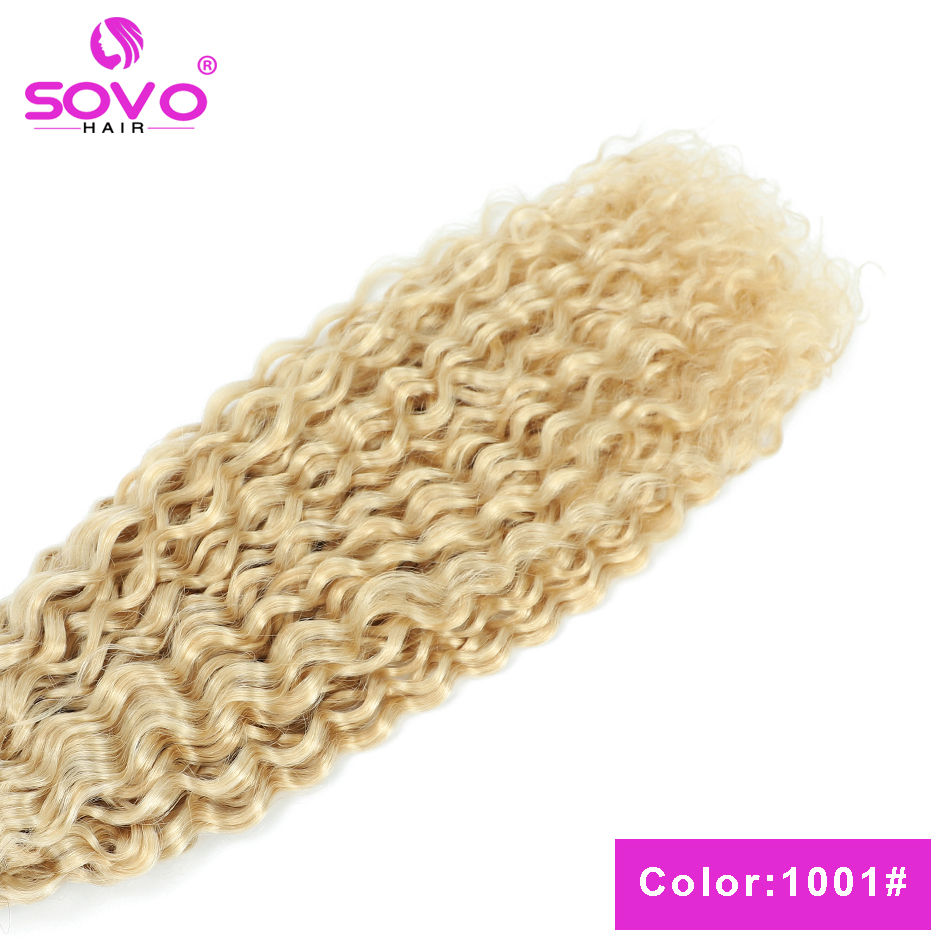 Thumbnail: SOVO Curly Micro Loop Hair Extensions – Water Wave Remy Human Hair