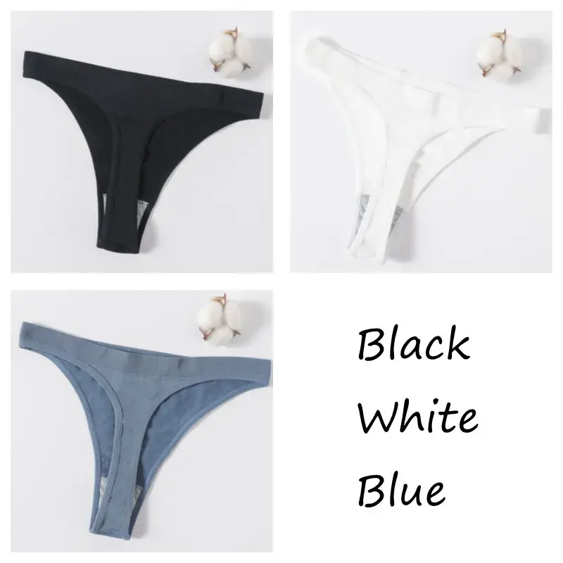 Thumbnail: 3Pcs/Set Seamless Panties G-String Women Sexy Thongs High Waist Underwear