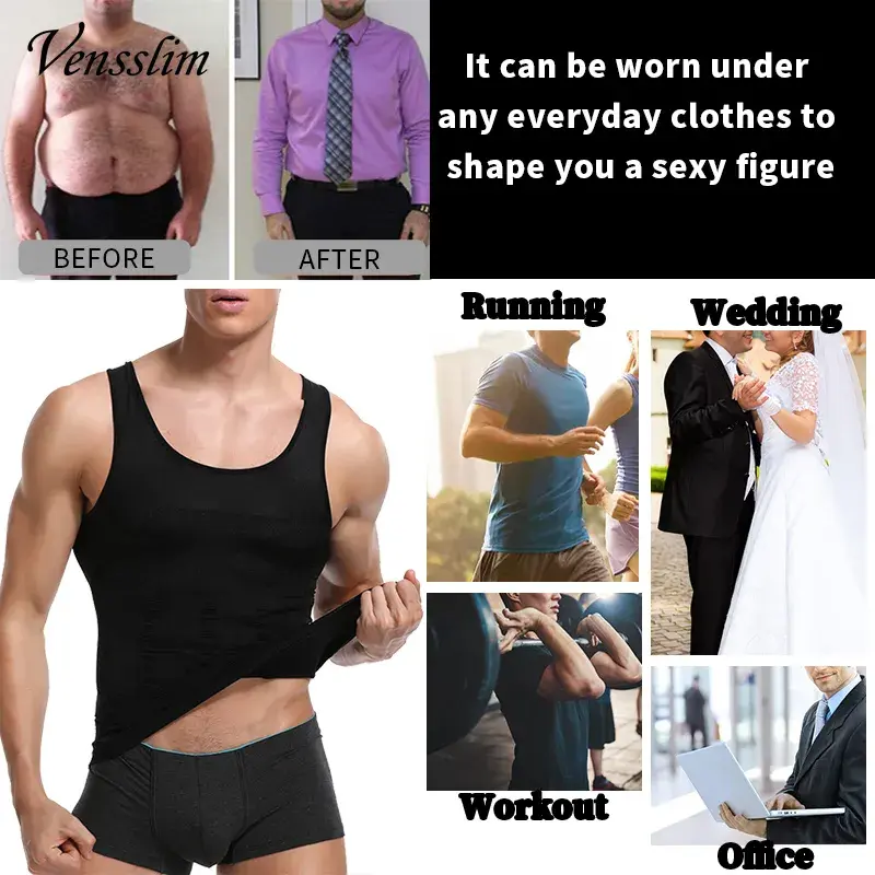 Thumbnail: Men’s Compression Sleeveless Shaper Vest for Gym & Training