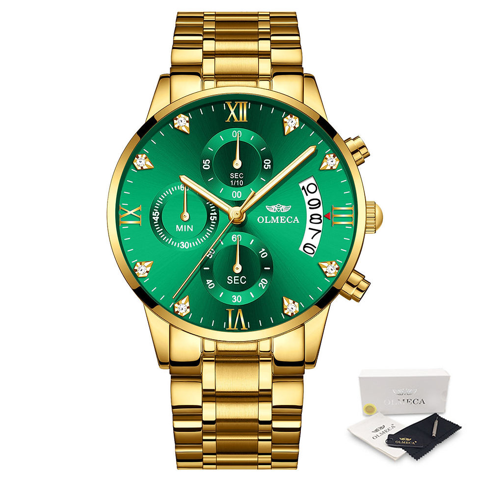 Thumbnail: Luxury Quartz Watch with Chronograph & Two-Tone Stainless Steel Band