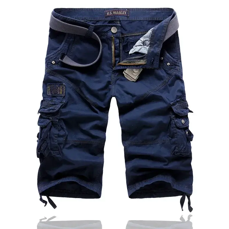 Thumbnail: Men’s Loose‑Fit Cotton Cargo Shorts – Large Size Travel‑Ready Knee‑Length Overal