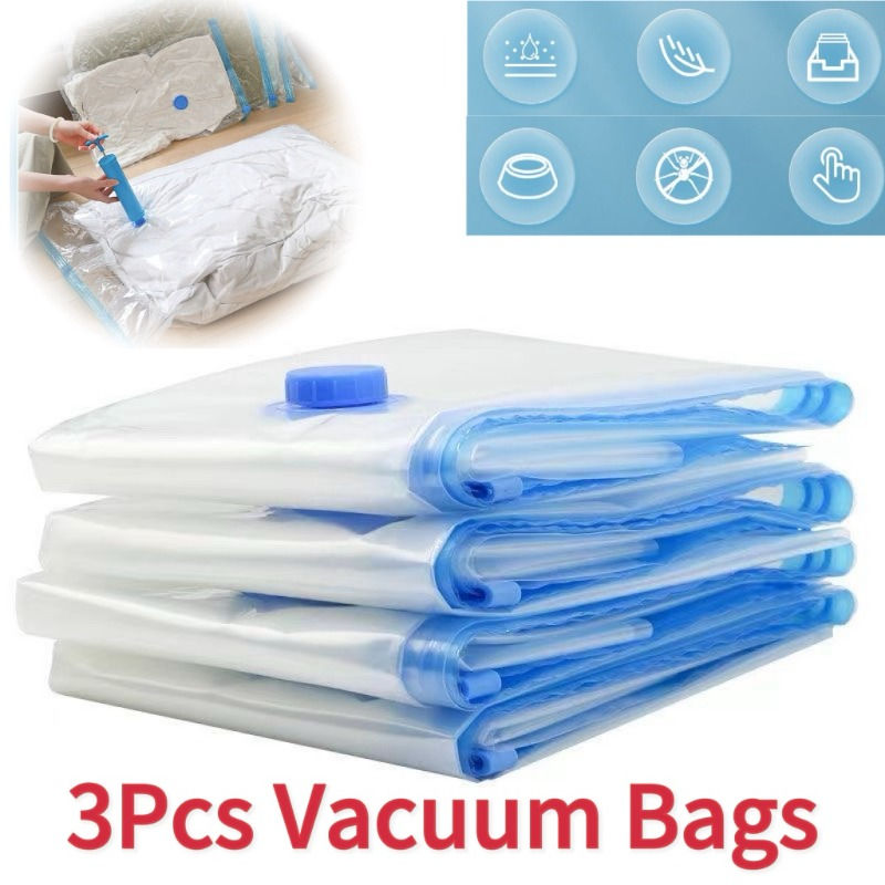 Thumbnail: 3/5pcs Travel Vacuum Compression Bags – Space-Saving Clothes Storage Set