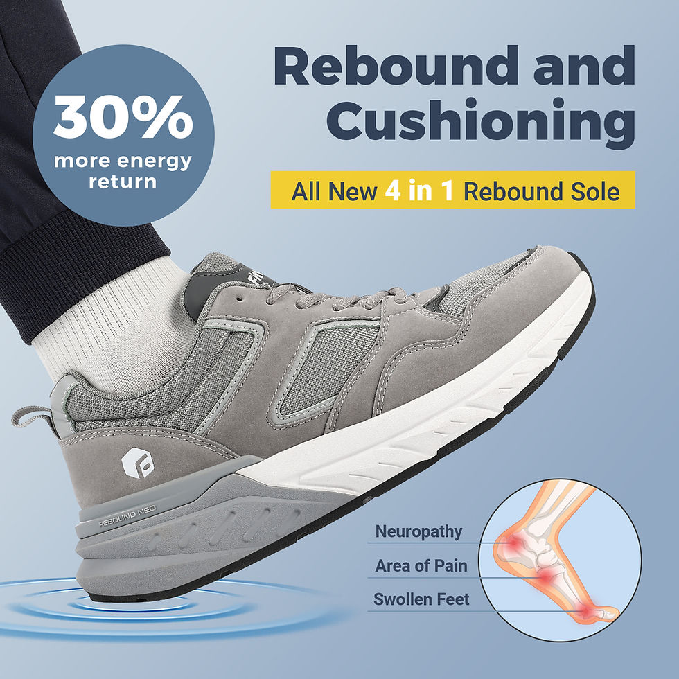 Thumbnail: Men's Wide Width Running Sneakers Arch Support Breathable Athletic Shoes