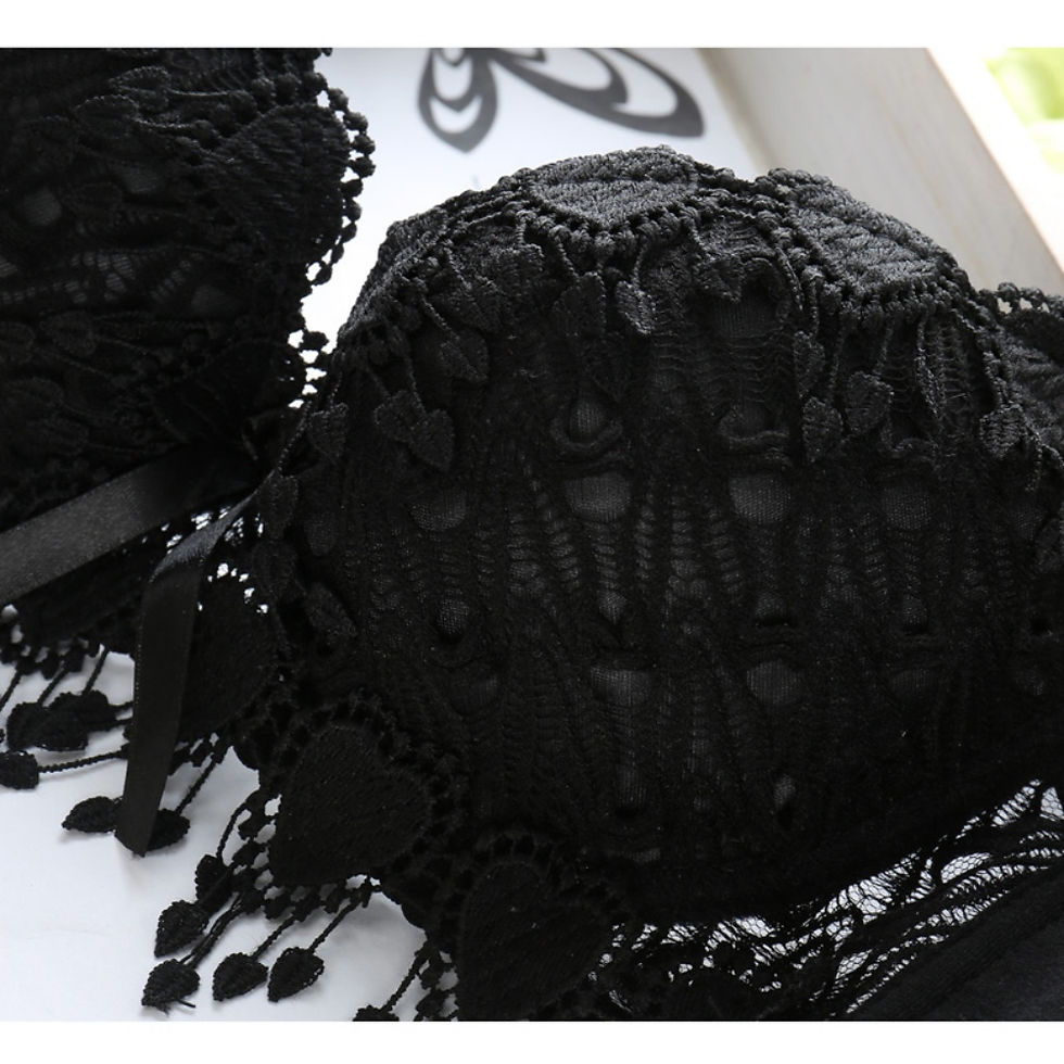 Thumbnail: Women Lace Bra Sets Flower Printed Underwear Suit Sexy Lady Ultra-Thin