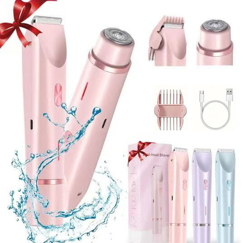 Thumbnail: 2-in-1 Dual Head Women’s Electric Shaver & Hair Clipper – Rechargeable