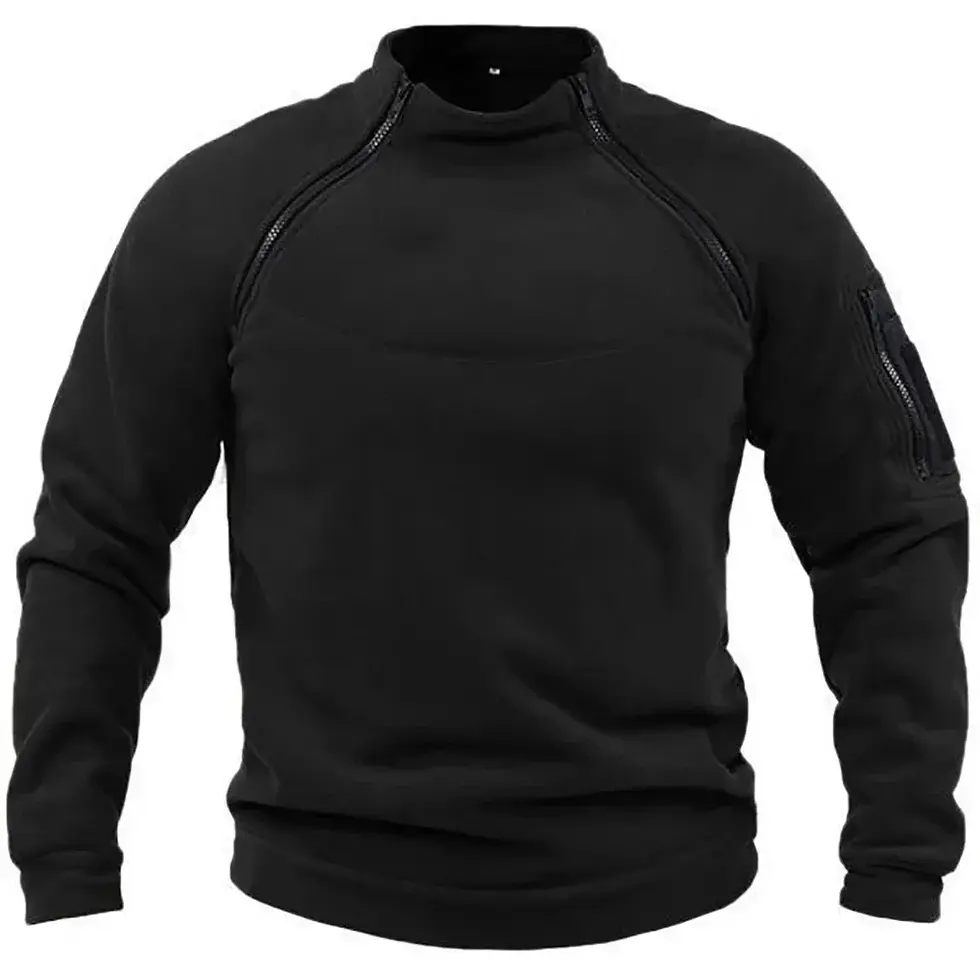 Thumbnail: Mens Tactical Fleece Jacket Windproof Warm Pullover with Zippers Outdoor Wear
