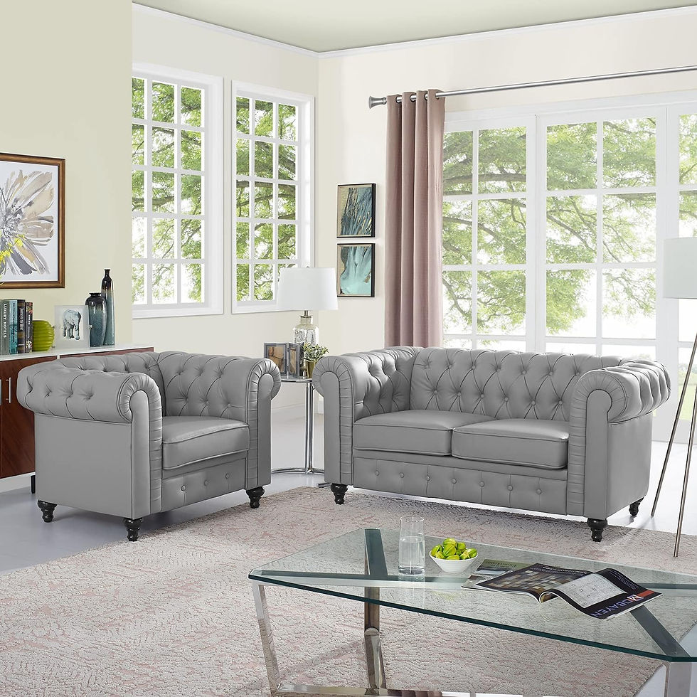 Thumbnail: Modern Chesterfield 3-Piece Living Room Sofa Set