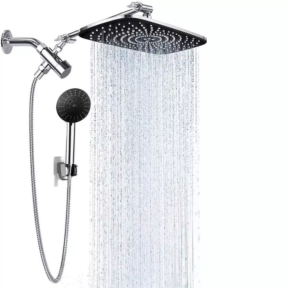 12-Inch Dual Showerhead Set – Stainless Steel Square Rain Shower for Home