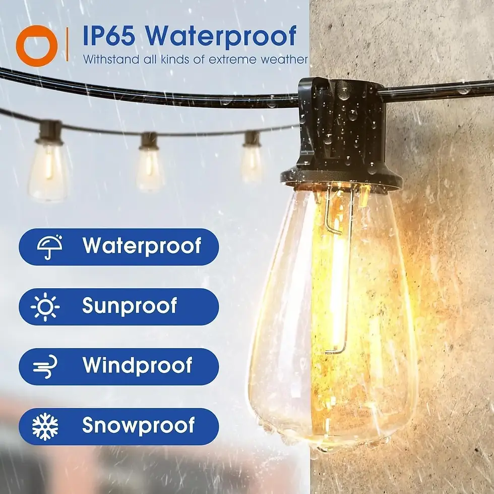 Thumbnail: LED Waterproof Outdoor String Lights – Shatterproof ST38 Patio Ball