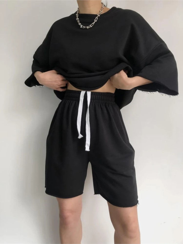 Thumbnail: Women's Summer Solid Two-Piece Set