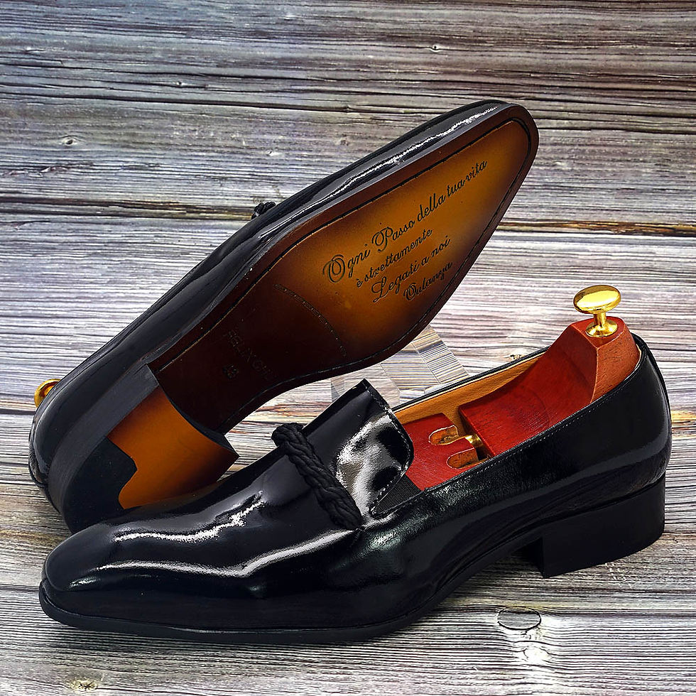 Thumbnail: Mens Black Patent Leather Loafers Pointed Toe Formal Dress Shoes Size 7-13