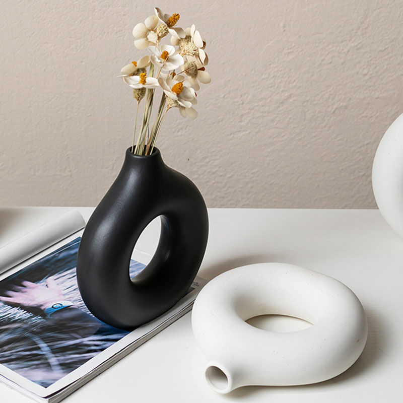 Thumbnail: Minimalist Plastic Simple Vase Donut Shape Single Flower Pot