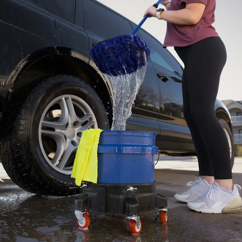 Thumbnail: Microfiber Mop with Blue Telescopic Handle and 360° Swivel Head