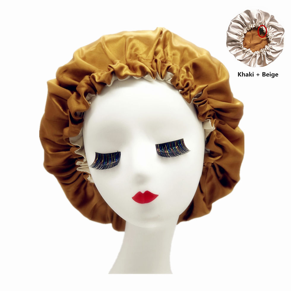 Thumbnail: Double Layer Satin Sleep Bonnet – Reversible Hair Cap for Curly Hair