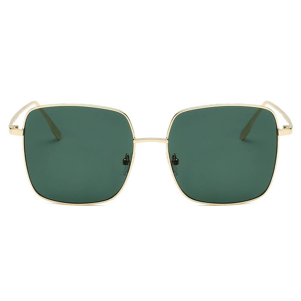 Thumbnail: Women’s Metal Flat Lens Square Fashion UV Protection Sunglasses