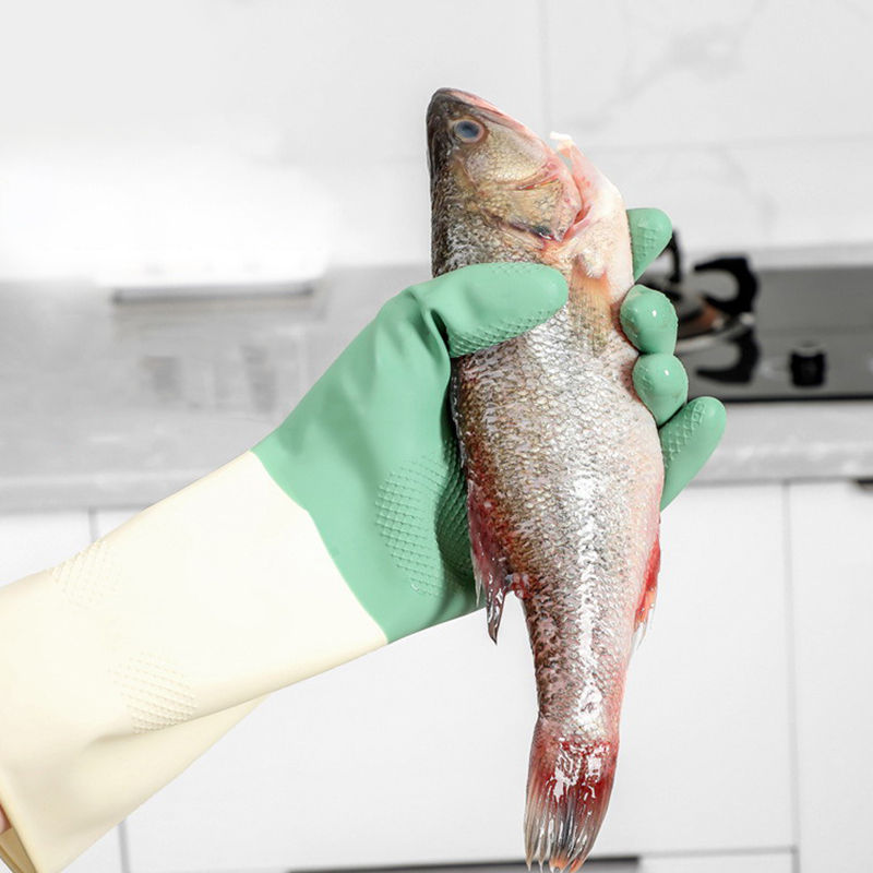 Thumbnail: Waterproof Latex Kitchen Gloves for Cleaning