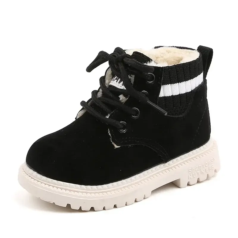 Thumbnail: Kids Winter Boots – Plush Lined Lace-Up Fashion Boots with Anti-Slip Sole