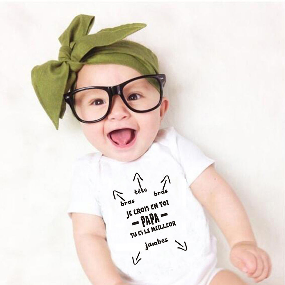 Thumbnail: Papa Tu Es Le Meilleur Baby Bodysuit – Unisex Cotton Summer Outfit (0–24M)