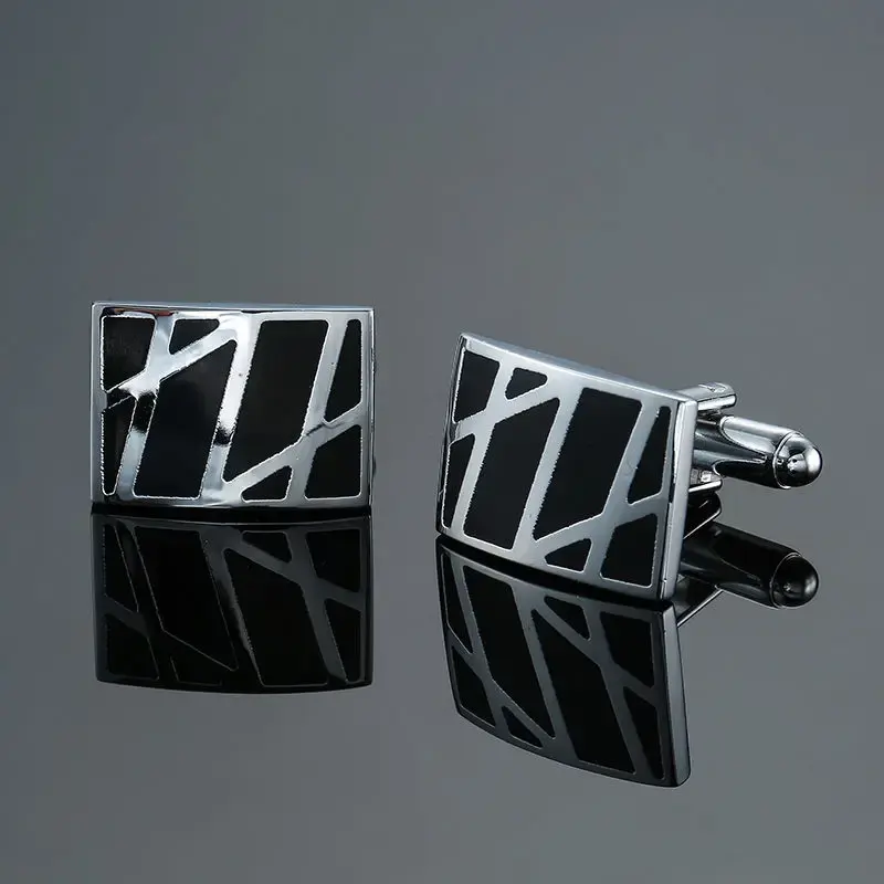 Thumbnail: Stainless Steel Hand‑Engraved Business Cufflinks for Men