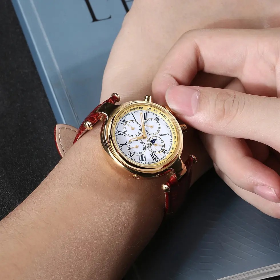 Thumbnail: BERNY Retro Men's Automatic Watch with Moon Phase & Calendar