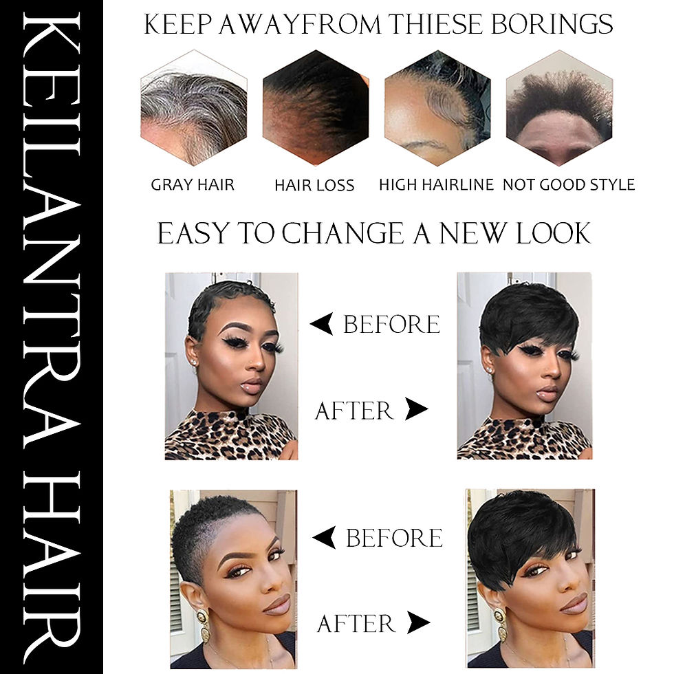 Thumbnail: Short Pixie Cut Wig with Bangs Human Hair Machine Made for Black Women