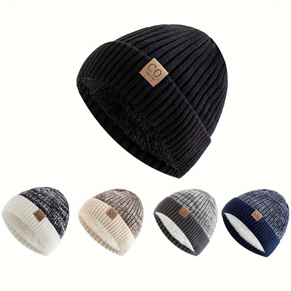 Color Block Velvet Winter Hat Windproof Ear Cap for Men and Women
