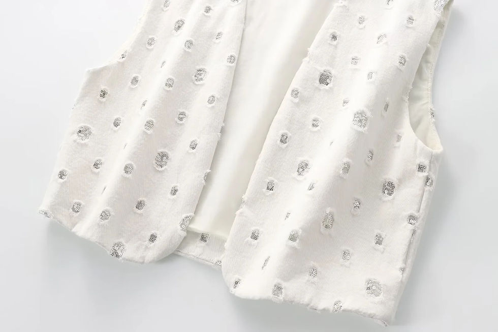 Thumbnail: Elegant Sequin Sleeveless Top and Skirt Two-Piece Set for Women