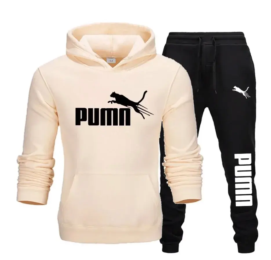 Thumbnail: Men’s Printed Pullover Hoodie & Pants Casual Two-Piece Set