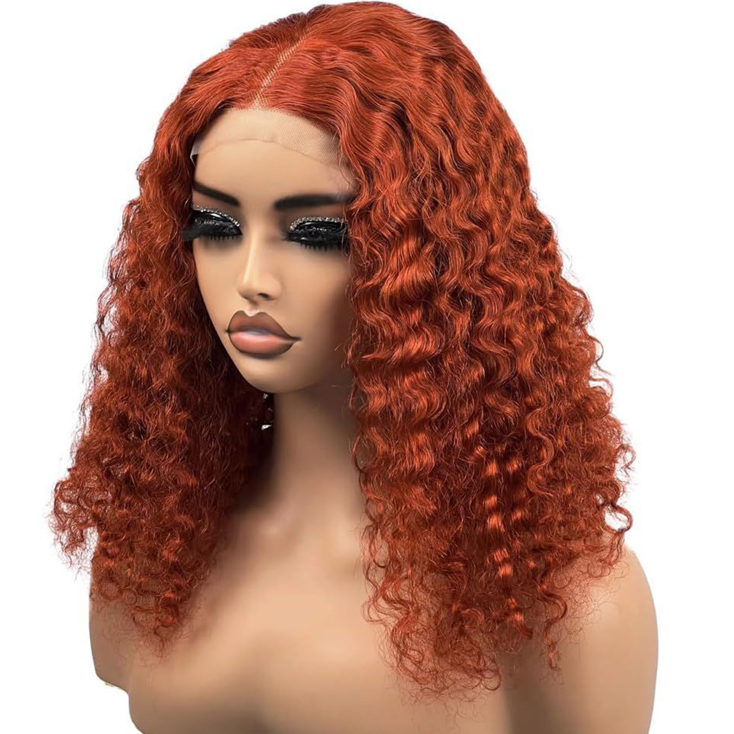 Water Wave Ginger Orange Glueless Bob Wig 5x5 Lace – Brazilian Hair