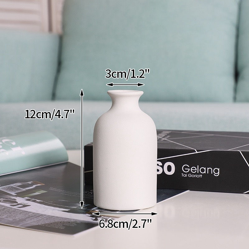 Thumbnail: White Ceramic Nordic Vase – Tabletop Decorative Flower Pot for Home