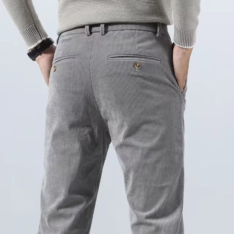 Thumbnail: Men’s Slim Fit Corduroy Straight‑Leg Trousers