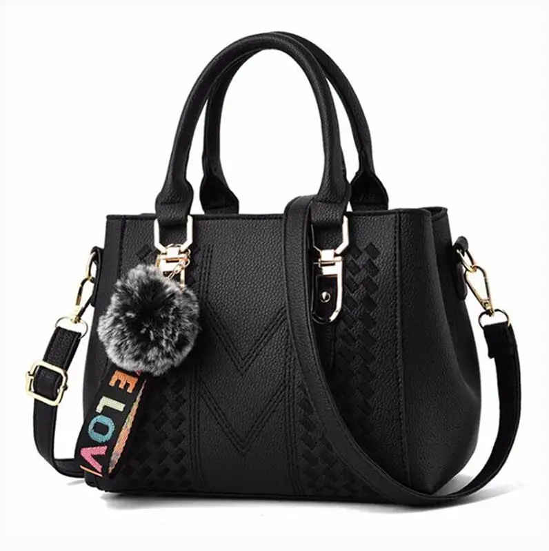 Thumbnail: Embroidery Messenger Bags Women Leather Handbags