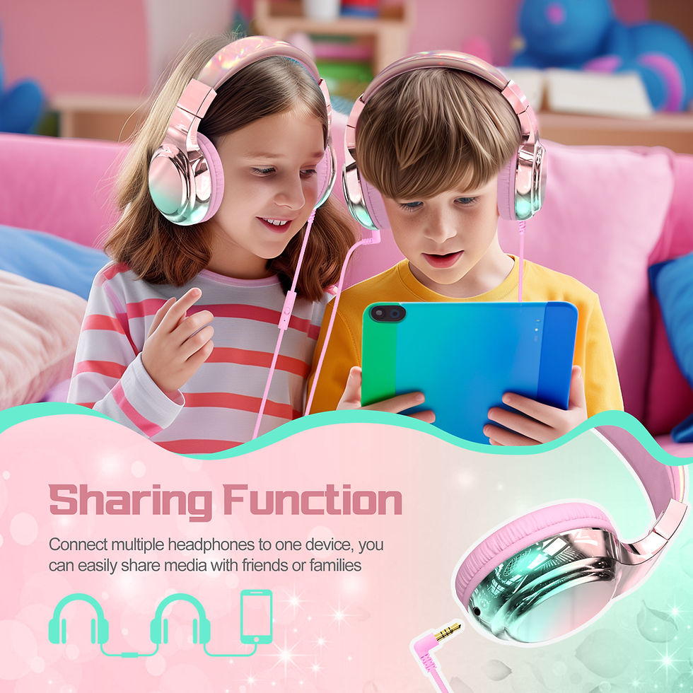 Thumbnail: Gradient Wired Kids Headphones with Mic for School and iPad