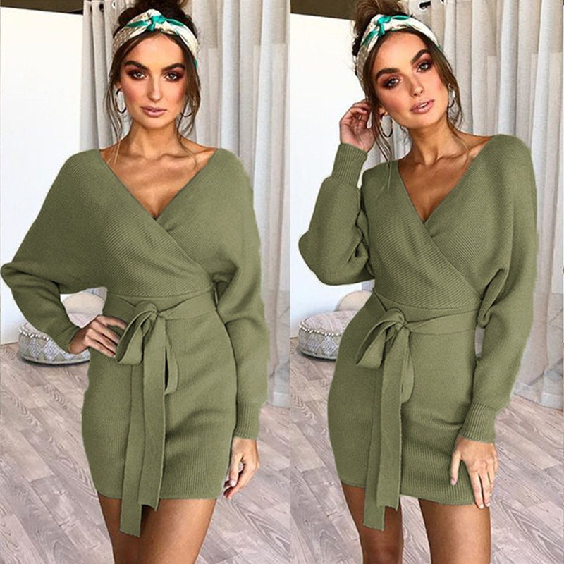 Thumbnail: Trendy Women Lurex Knitted Bodycon Maxi Dress Sweater Tunic