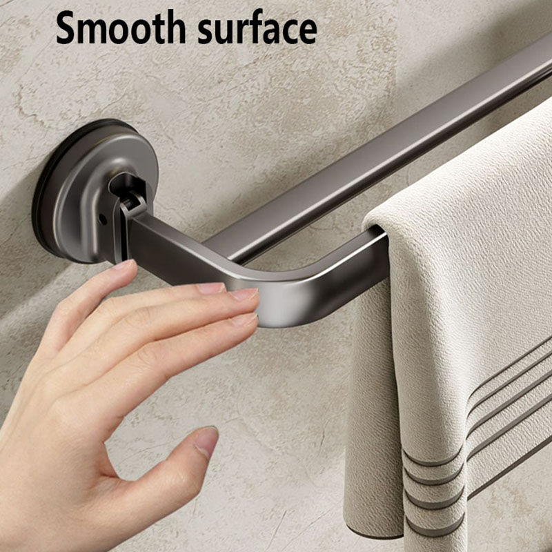 Thumbnail: Foldable Towel Rack – No-Drill Suction Cup Wall Mounted Space Aluminum Holder