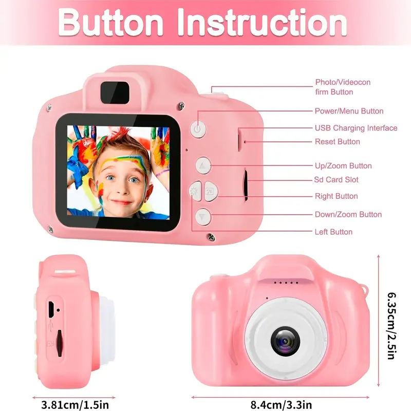 Thumbnail: Super Cute Kids Digital Camera – Educational Toy for Teens & Birthday Gift