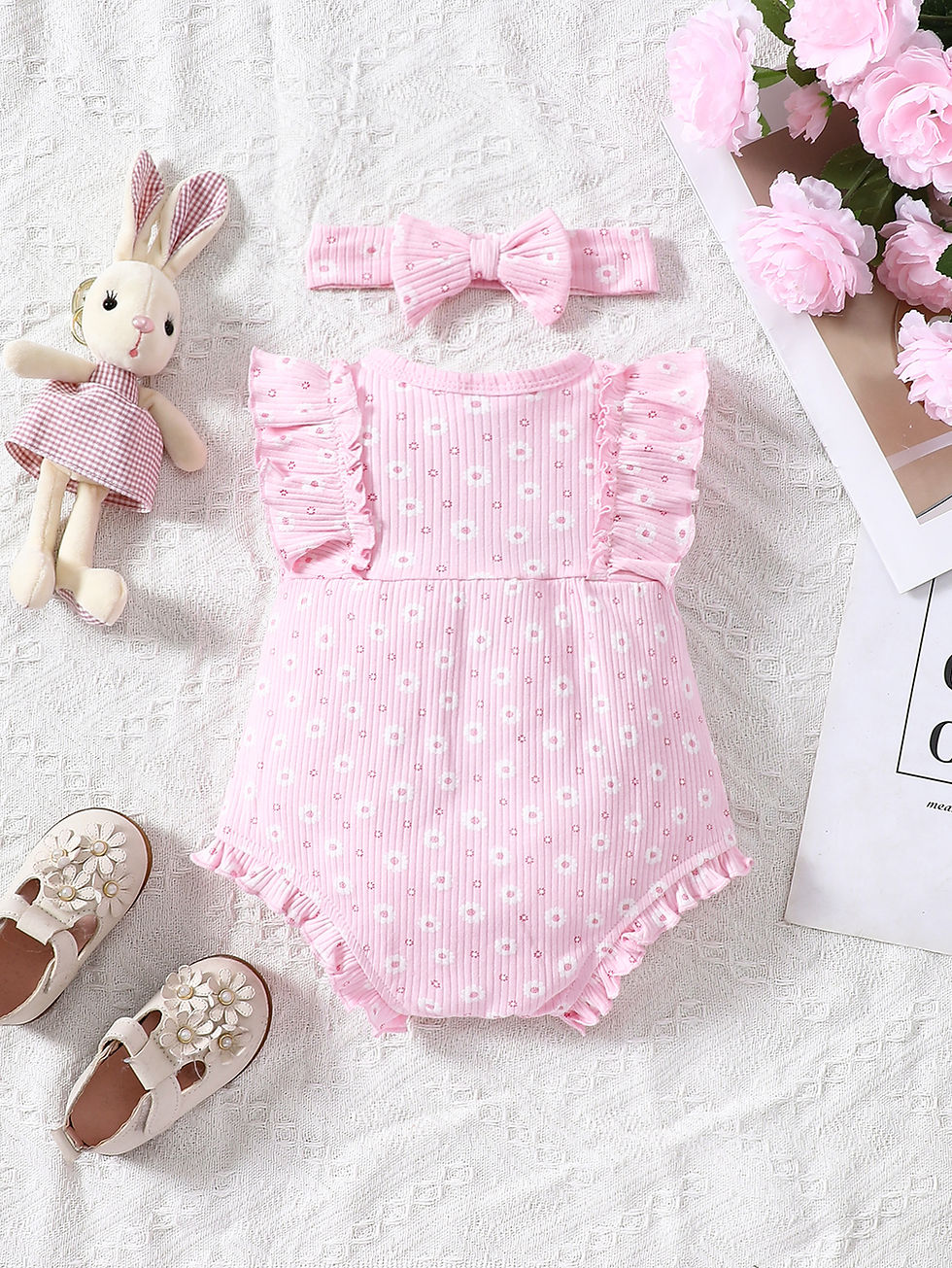 Thumbnail: 2PCS Summer Baby Girl Jumpsuit with Round Neck