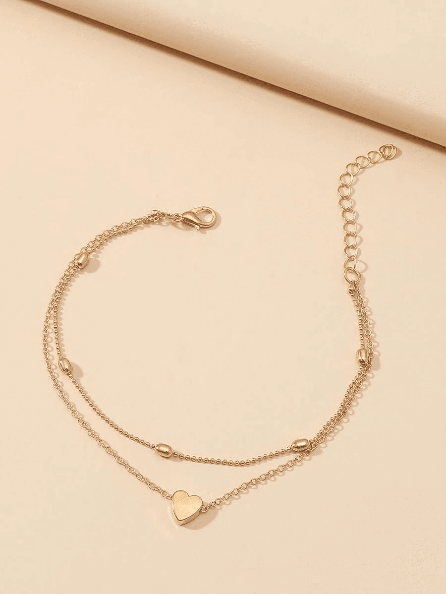 Thumbnail: Simple Heart Anklet Ankle Bracelet