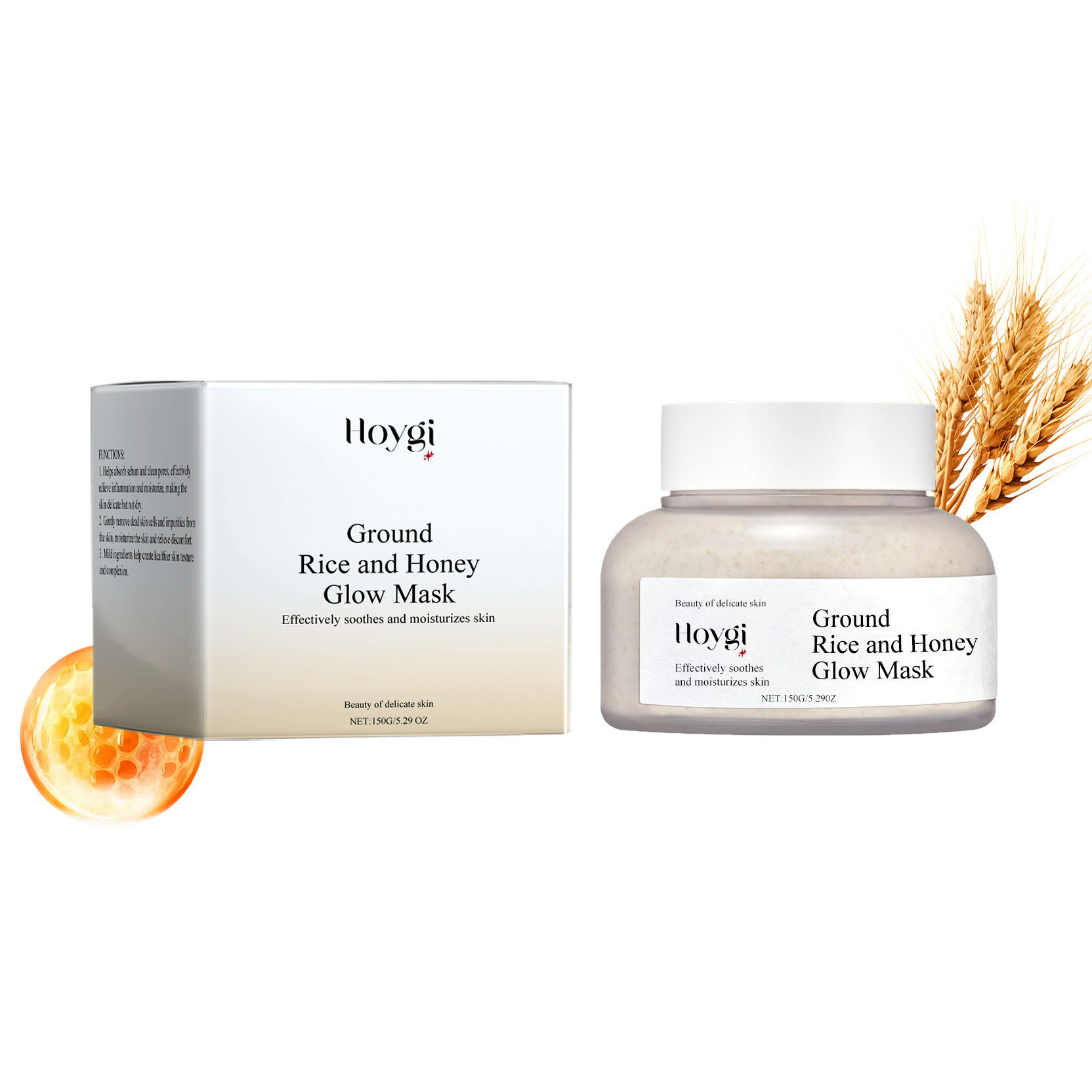 Hoygi Rice Raw Pulp Moisturizing & Brightening Face Mask 150g