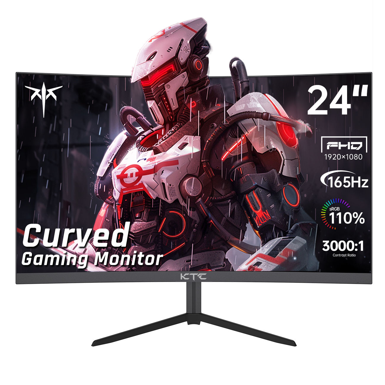 24" Curved Gaming Monitor – 165Hz, 1ms Response, FHD 1080P, HDR10, FreeSync