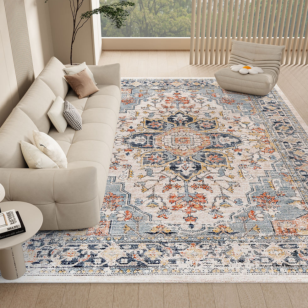 Thumbnail: Washable Boho Area Rug – Non-Slip Kilim Design for Living Room & Bedroom