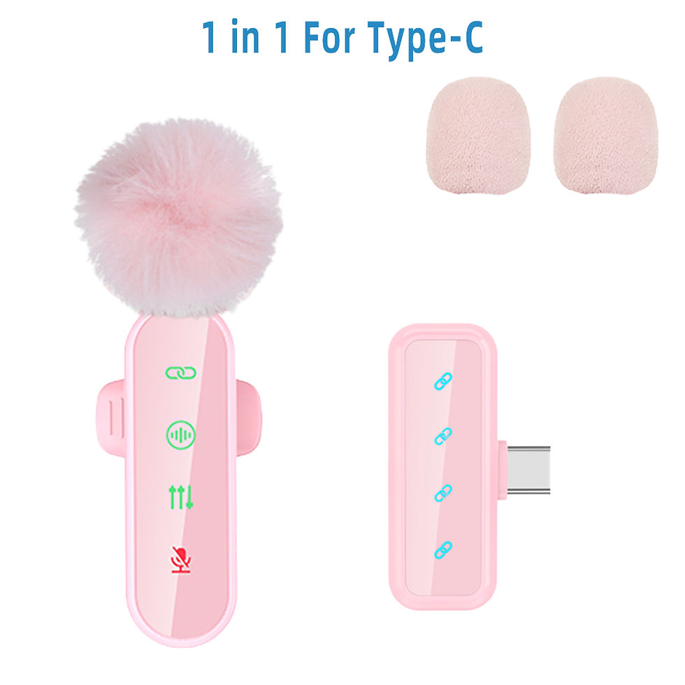 Thumbnail: Pink 4-Pack Wireless Lavalier Microphone with Noise Cancelling