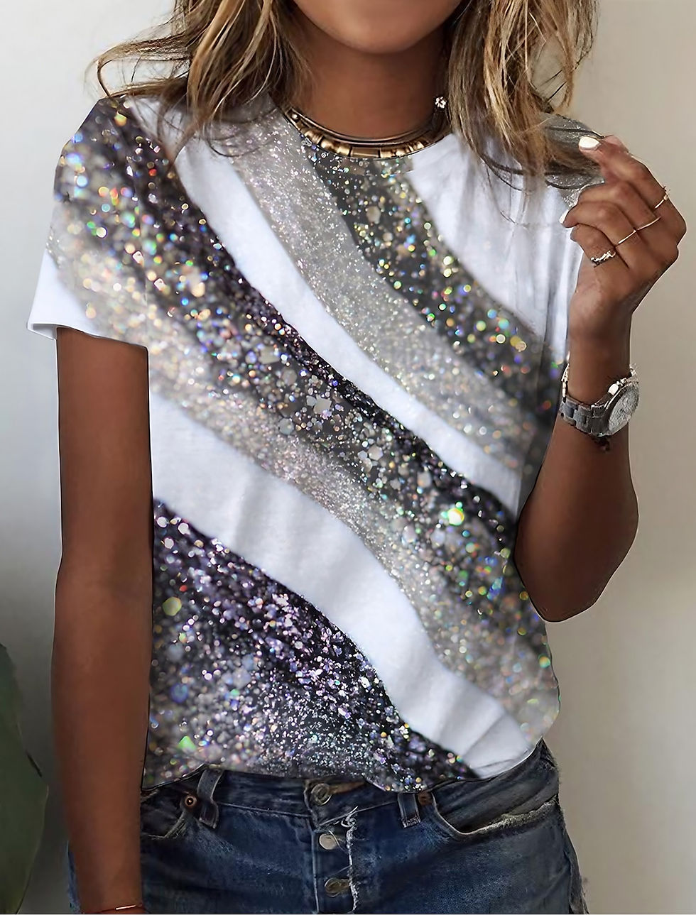 3D Floral Print T-Shirt – Casual O-Neck Short Sleeve Summer Top