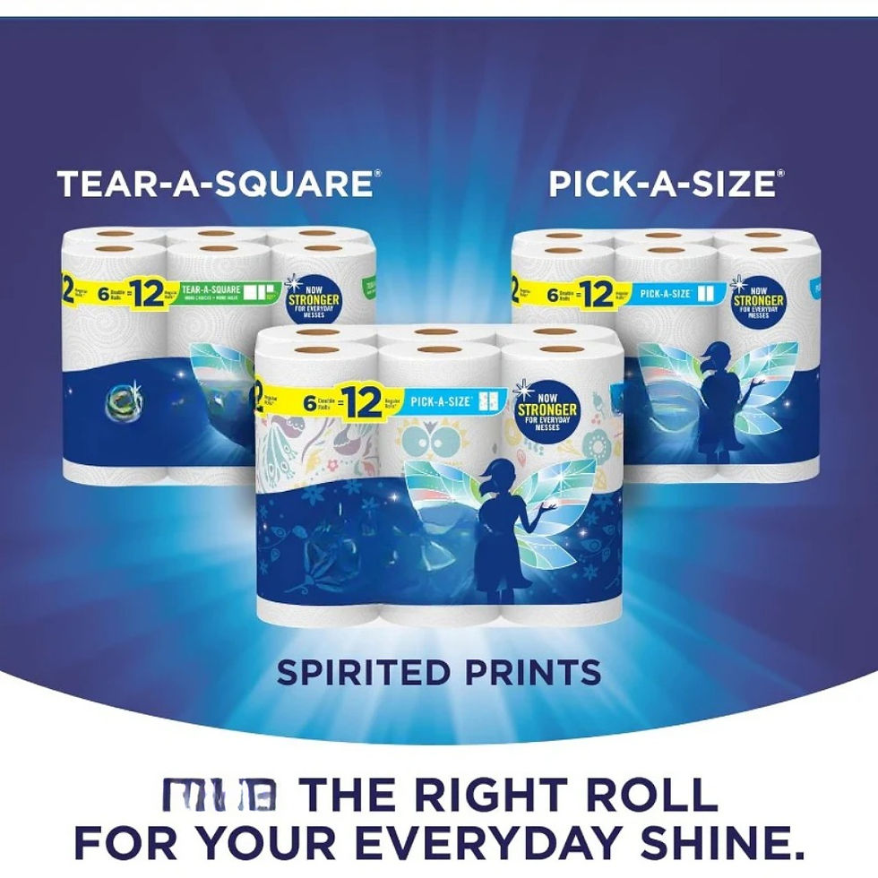 Thumbnail: Spirited Print Paper Towels 6 Double Rolls Strong Absorbent